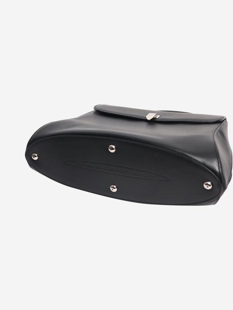 Black leather top handle bag Top Handle Bags Asprey 