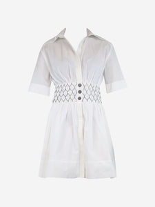 Chanel White shirred waist mini dress - size UK 6