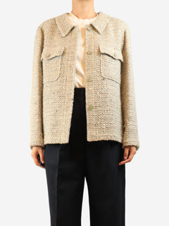 Neutral tweed jacket - size UK 20