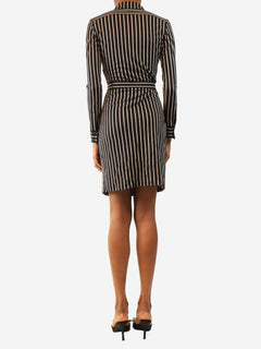 Black striped mini dress - size UK 4 Dresses Diane Von Furstenberg 
