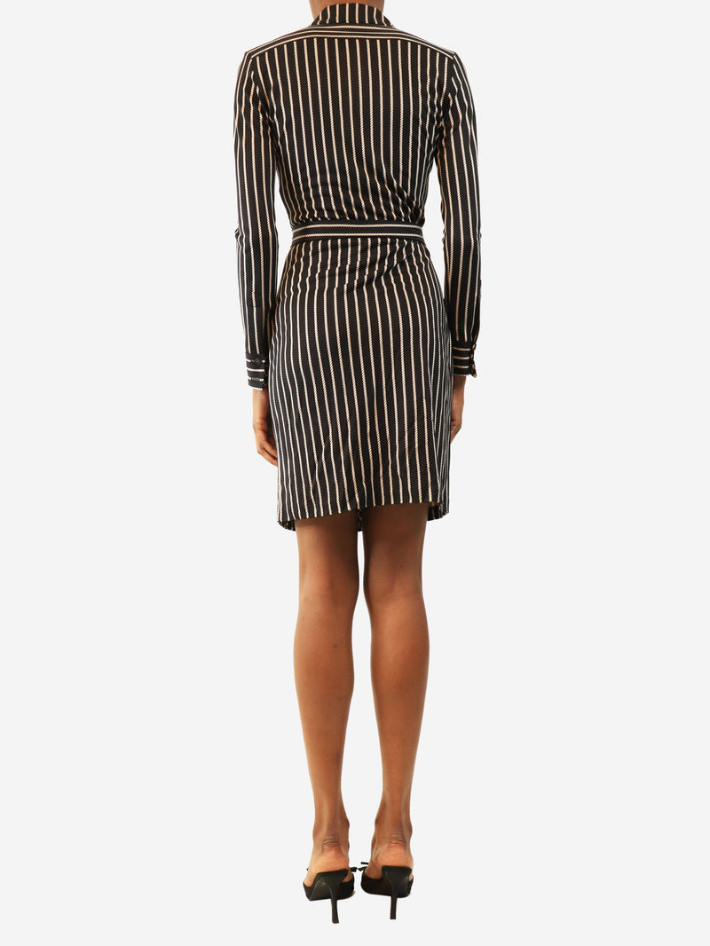 Black striped mini dress - size UK 4 Dresses Diane Von Furstenberg 