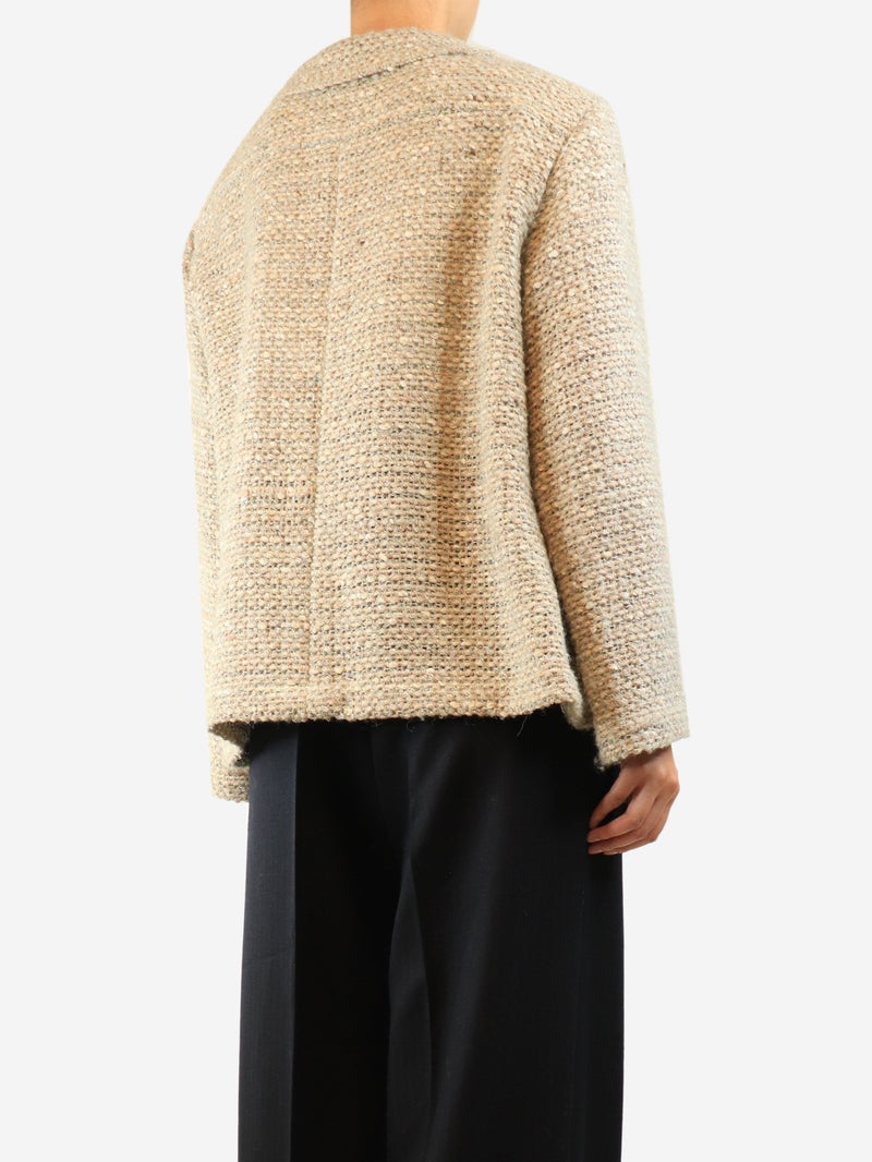 Neutral tweed jacket - size UK 20