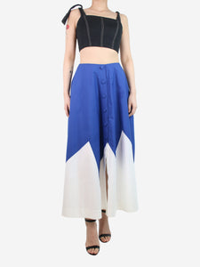 La Double J Blue popeline cotton midi skirt - size S
