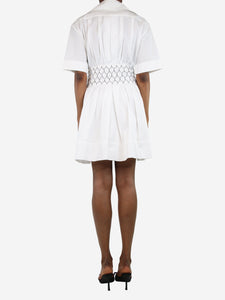 Chanel White shirred waist mini dress - size UK 6