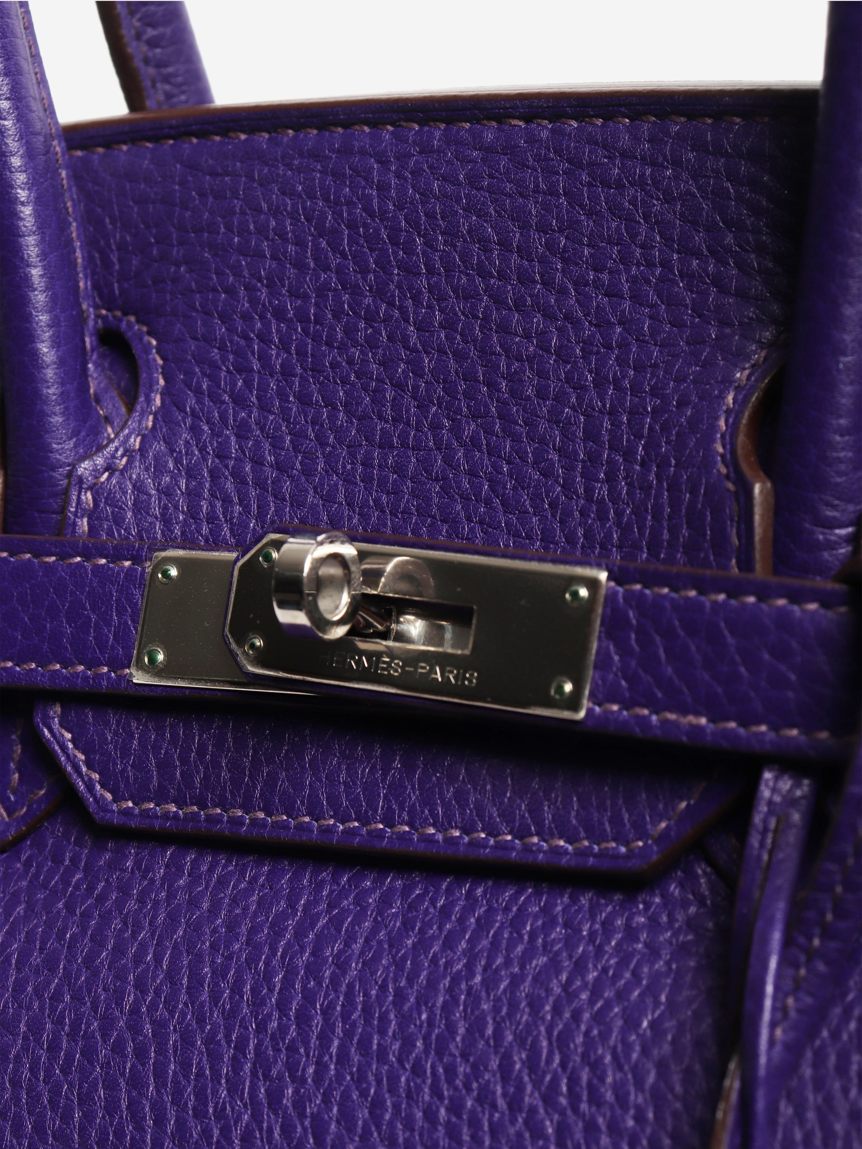 Purple 2010 Birkin 30 bag in Clemence leather Top Handle Bags Hermes 