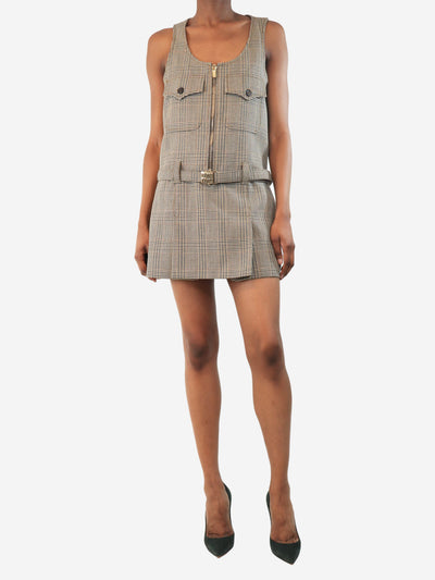 Tobacco Prince of Wales dress - size UK 6 Dresses Miu Miu 