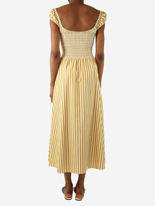 La Ligne Yellow and white striped midi dress - size XS