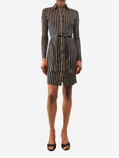 Black striped mini dress - size UK 4 Dresses Diane Von Furstenberg 