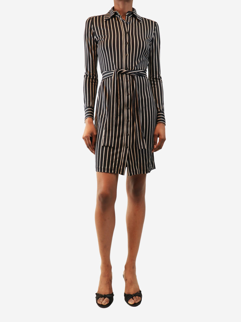 Black striped mini dress - size UK 4 Dresses Diane Von Furstenberg 
