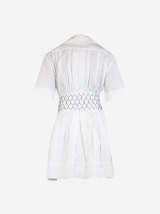 Chanel White shirred waist mini dress - size UK 6