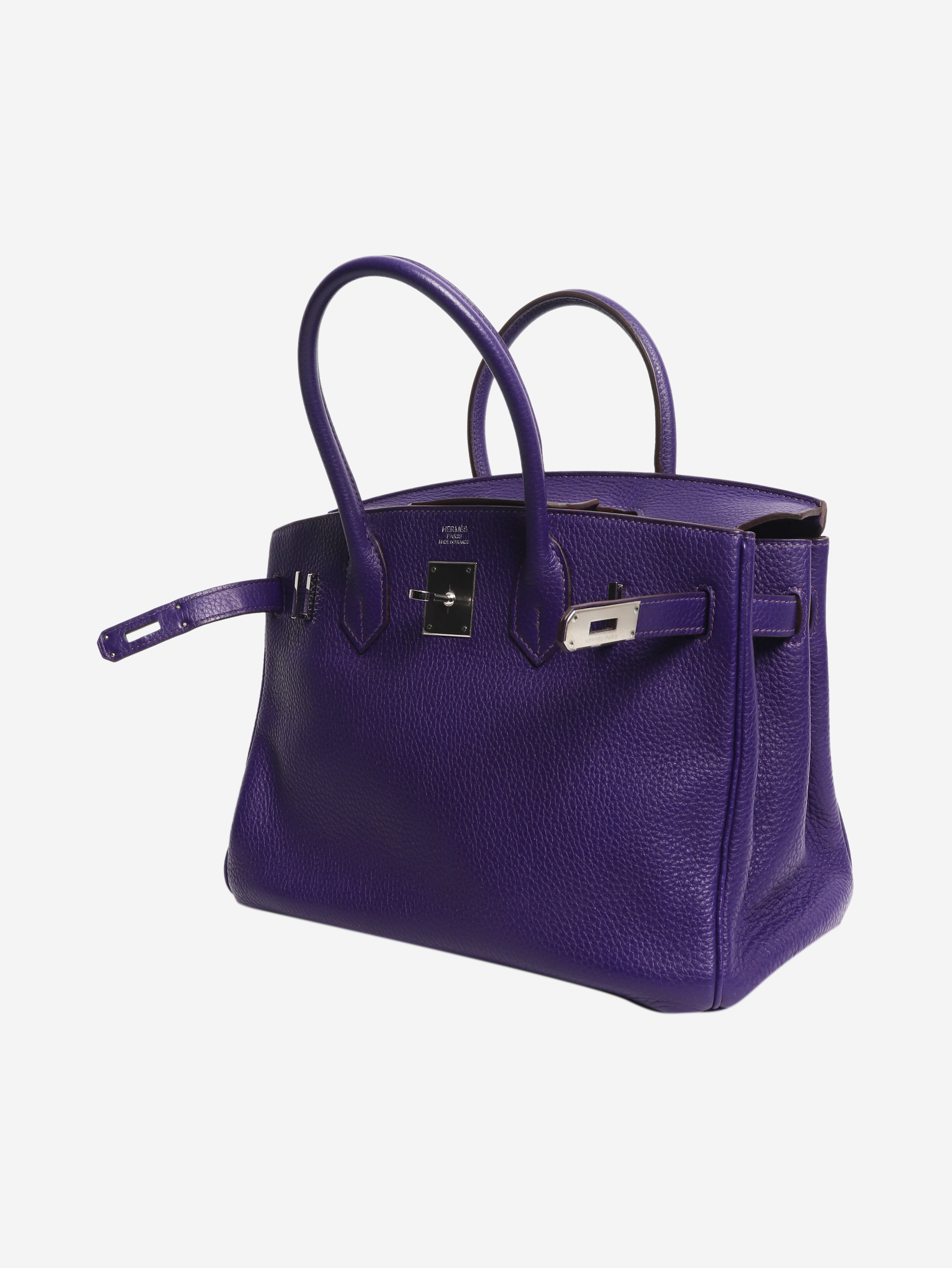 Purple 2010 Birkin 30 bag in Clemence leather Top Handle Bags Hermes 