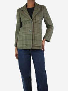 Ganni Green checkered blazer - size UK 6