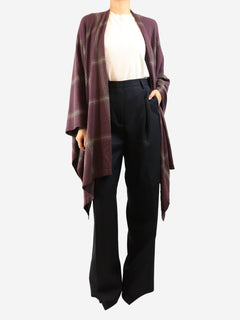 Purple cashmere shawl - size OS Knitwear Bamford 