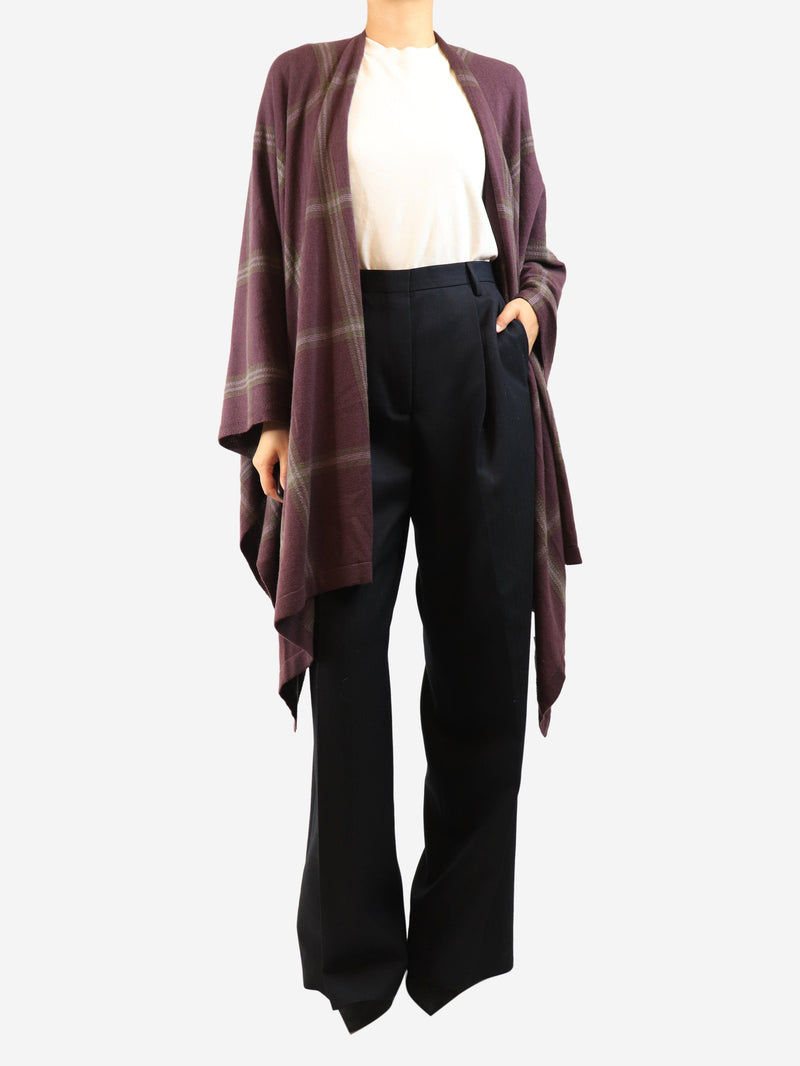 Purple cashmere shawl - size OS Knitwear Bamford 