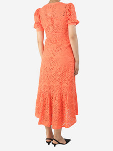 ME+EM Coral broderie-anglaise midi dress - size UK 8