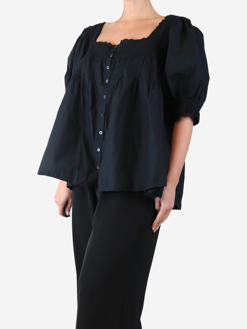 Black off the shoulder button-down blouse - size XXL Tops Doen 