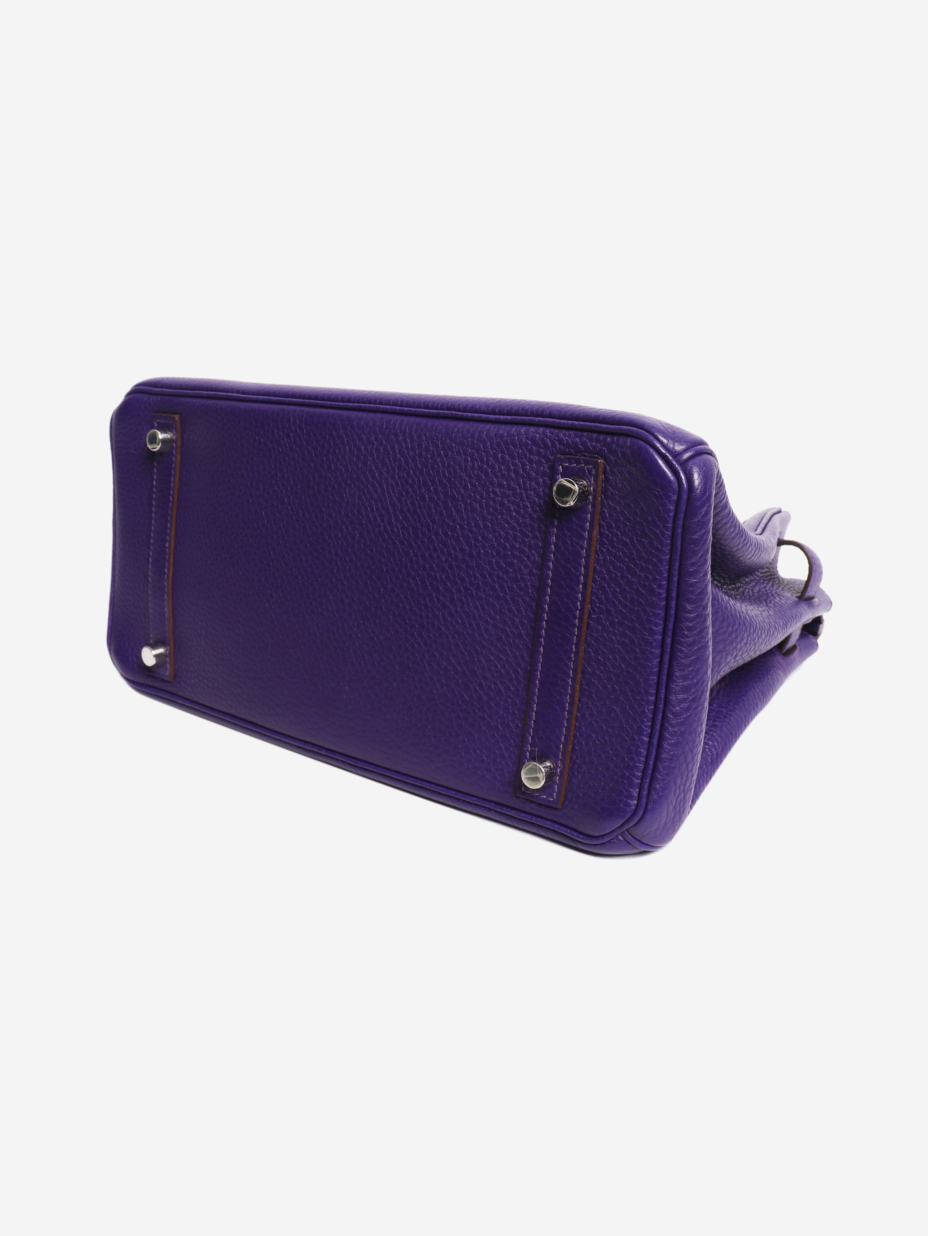 Purple 2010 Birkin 30 bag in Clemence leather Top Handle Bags Hermes 