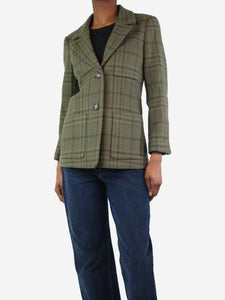 Ganni Green checkered blazer - size UK 6