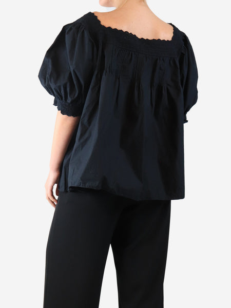 Black off the shoulder button-down blouse - size XXL alternate image