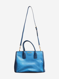 Miu Miu Blue two-tone leather top handle bag