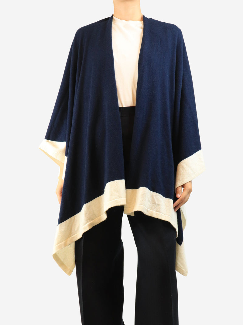 Navy cashmere shawl - size OS Knitwear Bamford 