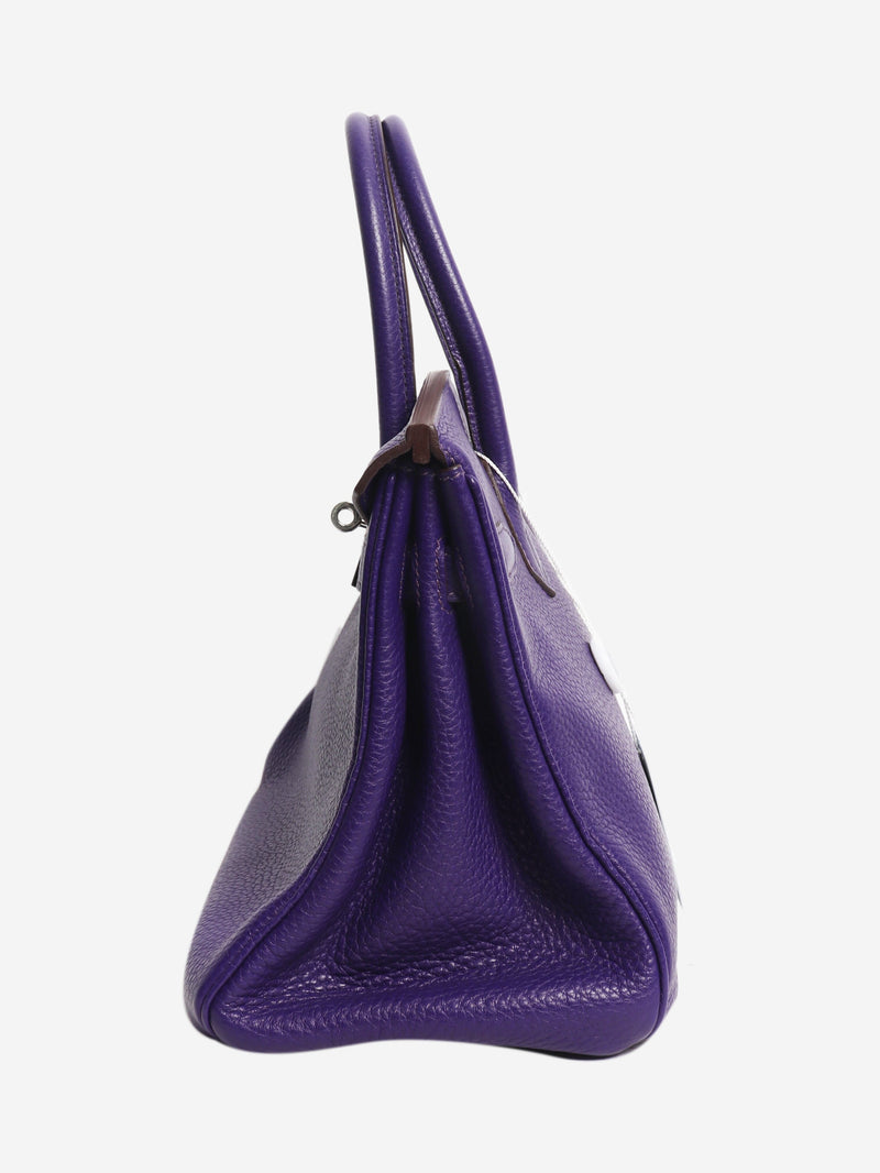 Purple 2010 Birkin 30 bag in Clemence leather Top Handle Bags Hermes 