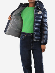 Moncler Navy blue hooded puffer jacket - size XXS