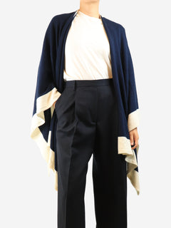 Navy cashmere shawl - size OS Knitwear Bamford 
