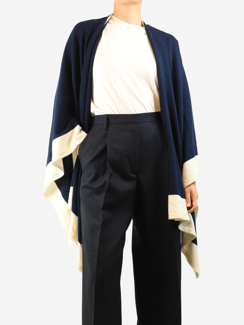 Navy cashmere shawl - size OS Knitwear Bamford 