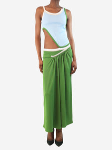 Christopher Esber Blue and green traced multibind tank dress - size UK 6