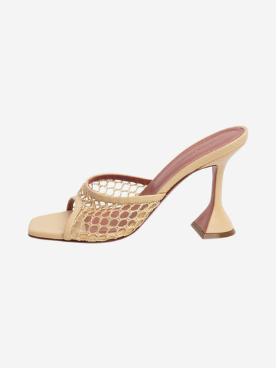 Beige Lupita net mules - size EU 38.5 Heels Amina Muaddi 