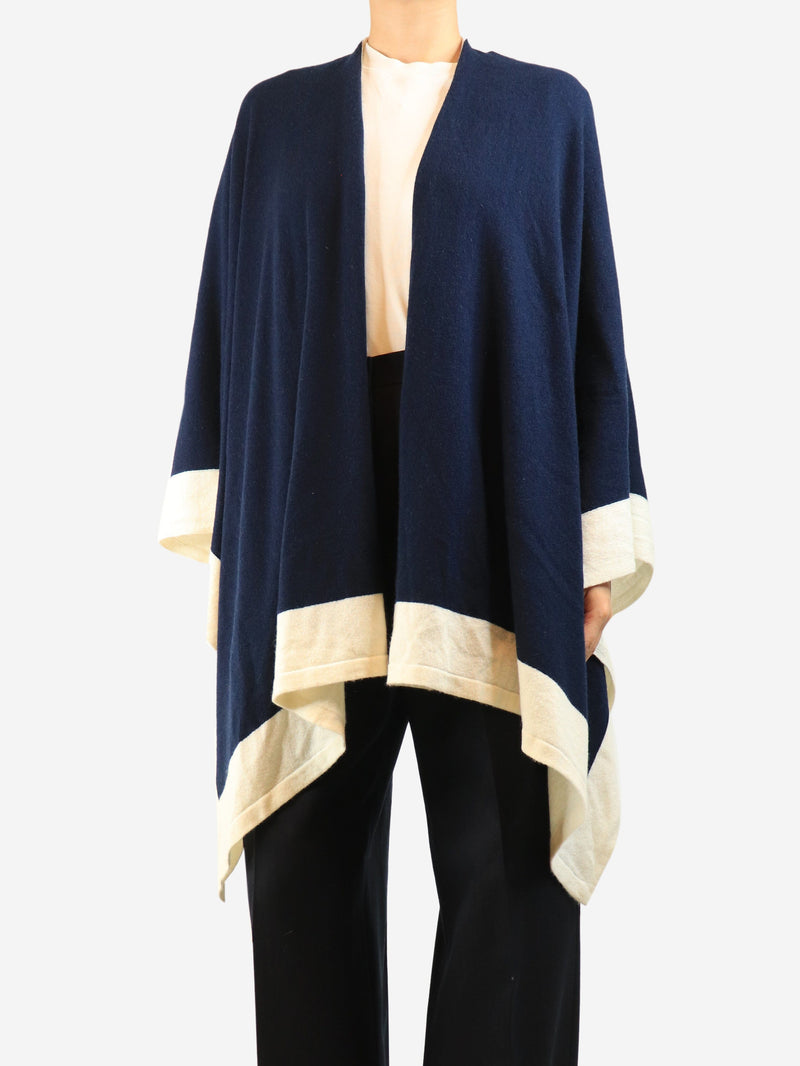 Navy cashmere shawl - size OS Knitwear Bamford 