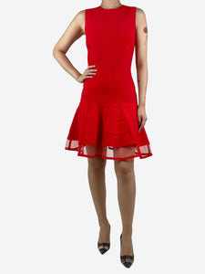 Alexander McQueen Red sleeveless midi dress - size M