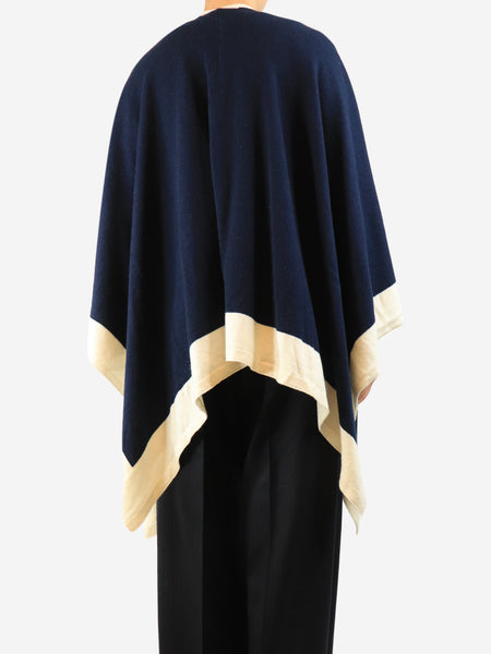 Navy cashmere shawl - size OS alternate image