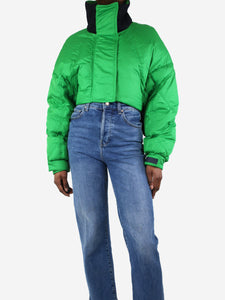 Sportmax Green cropped puffer jacket - size UK 8