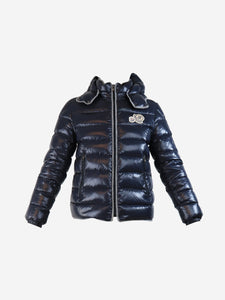 Moncler Navy blue hooded puffer jacket - size XXS