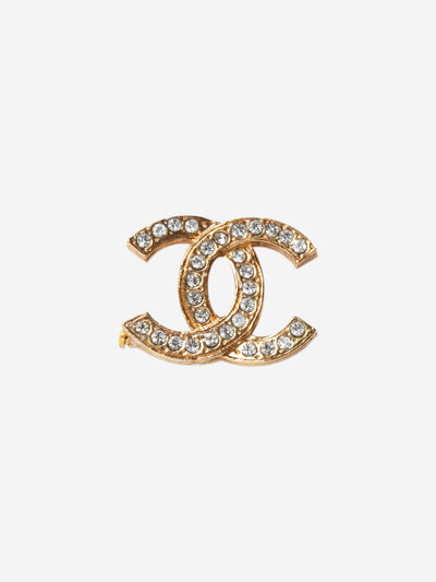 Gold Coco Mark rhinestone brooch Brooches Chanel 