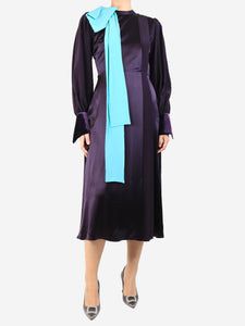 Roksanda Purple silk midi dress - size UK 10