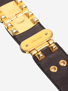 Miu Miu Brown studded cuff bracelet