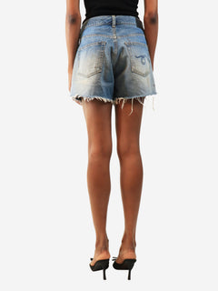 Turner blue SS24 aged cross over shorts - size UK 6 Denim R13 