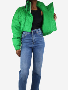 Sportmax Green cropped puffer jacket - size UK 8