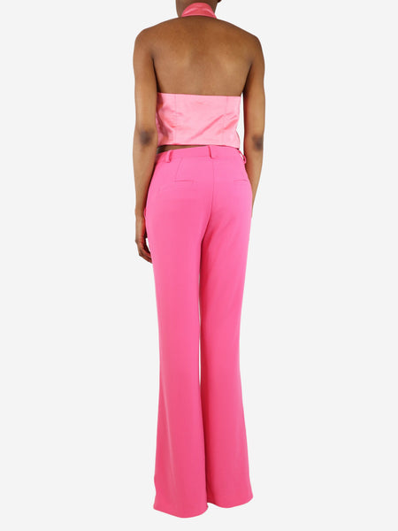 Pink satin waistcoat and crepe trouser set - size XS alternate image