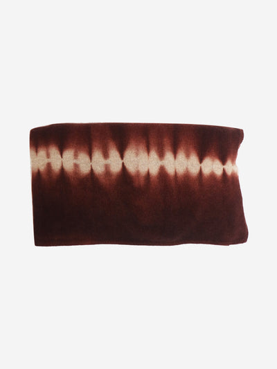Brown Shibori cashmere shawl Scarves Suzusan 