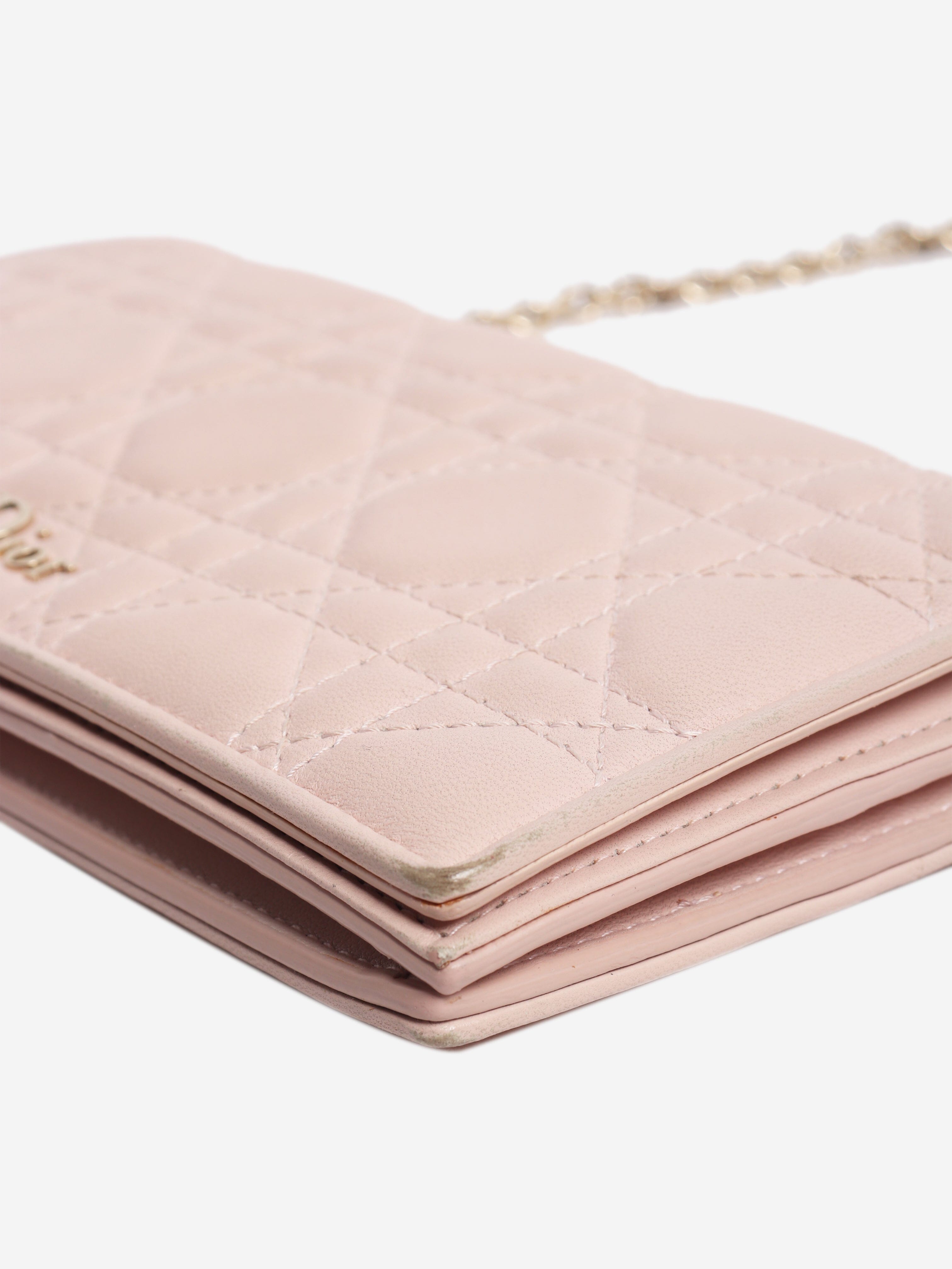 Light pink 2016 Voyageur chain wallet Cross Body Bags Dior 