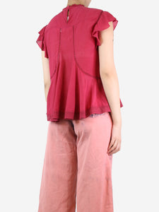 Isabel Marant Etoile Red sleeveless ruffled top - size UK 8