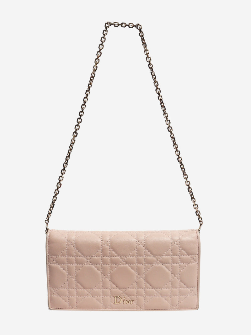 Light pink 2016 Voyageur chain wallet Cross Body Bags Dior 