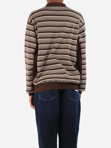 Miu Miu Brown striped polo sweater - size UK 6