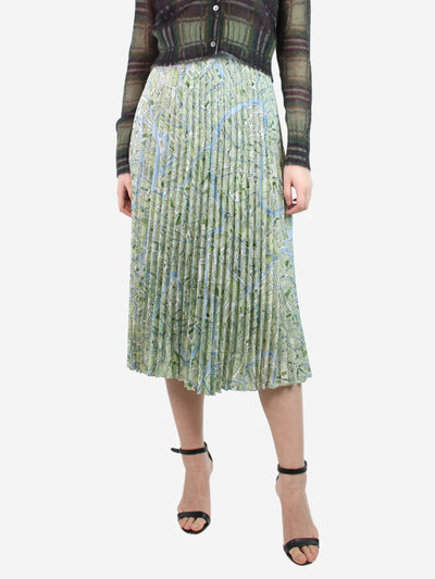 Green pleated map-print skirt - size UK 8 Skirts Weekend Max Mara 