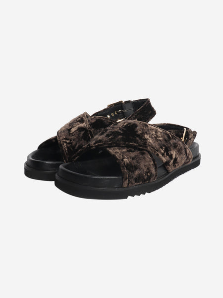Taupe Bloom crossed sandals - size EU 39 alternate image