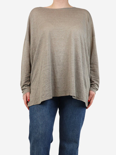 Light grey boat-neck top - size One Size Tops Eskandar 